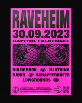 Raveheim Poster 30.09.2023. Astreinstudio.